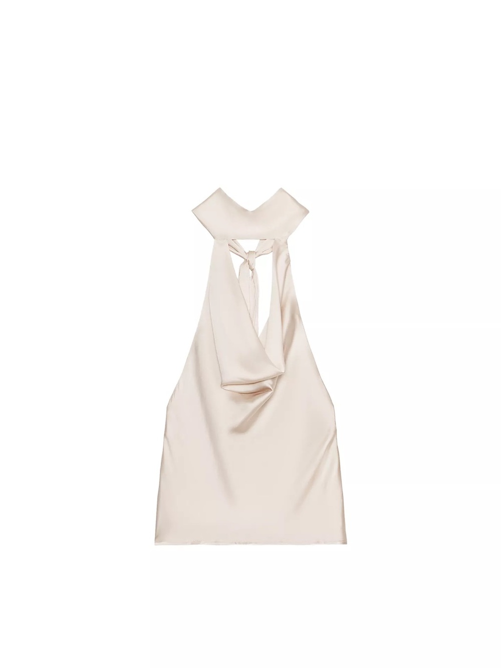 Zara Ivory Halter Neck Satin Top